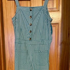 King Louie Green Seersucker Jumpsuit